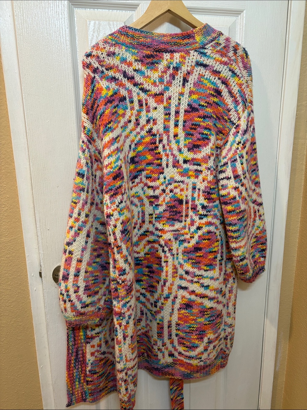 FARM Rio Multicolor Rainbow Open-Front Knit Cardigan - Picture 3 of 3